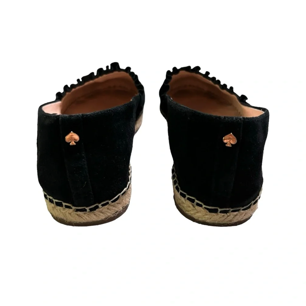 kate spade Black Suede Espadrille Flats